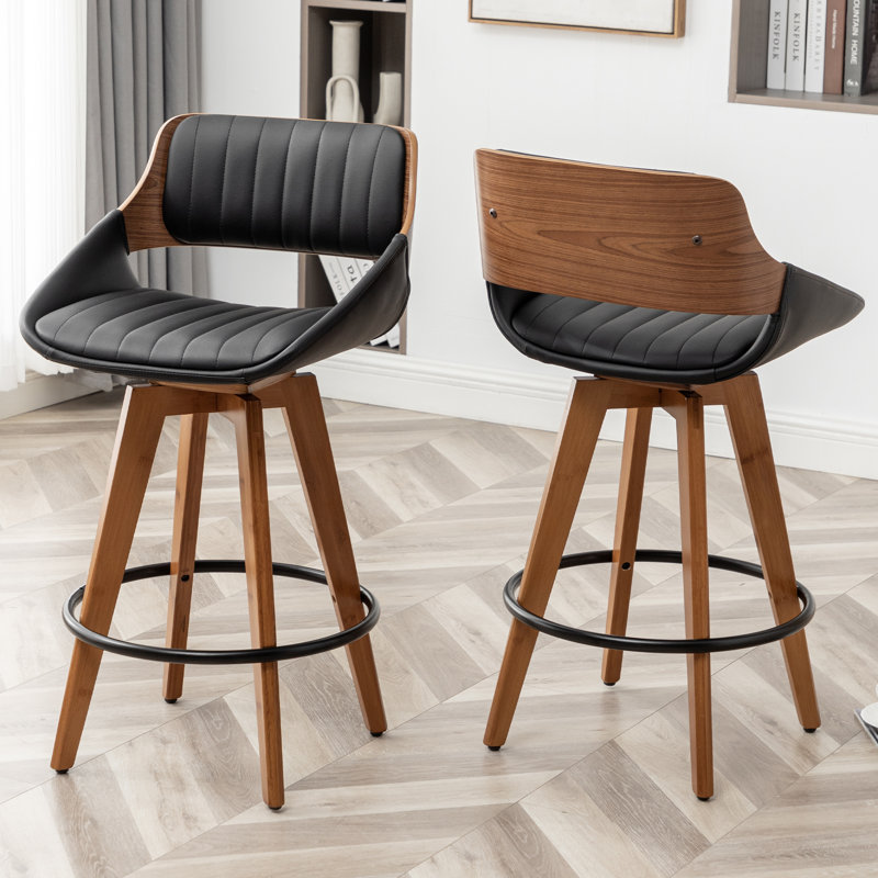 Jobani Swivel Stool, Black, Bar Stool (30" Seat Height)