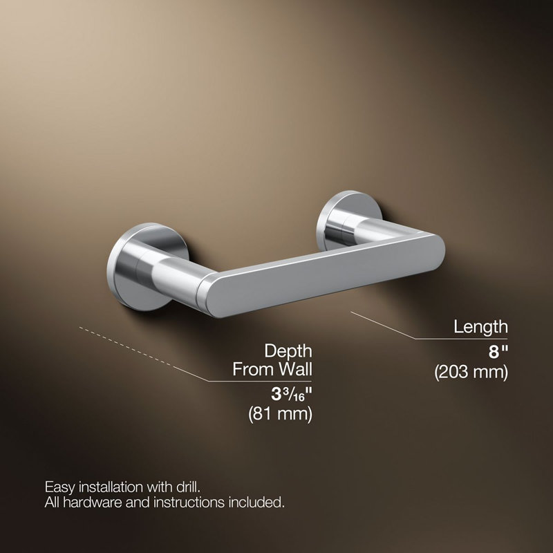 Wall Mount Toilet Paper Holder, Polished Chrome