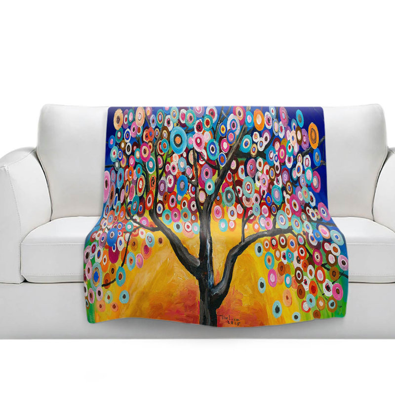 Couverture sherpa douce color tree v, l 51 po x L 60 po