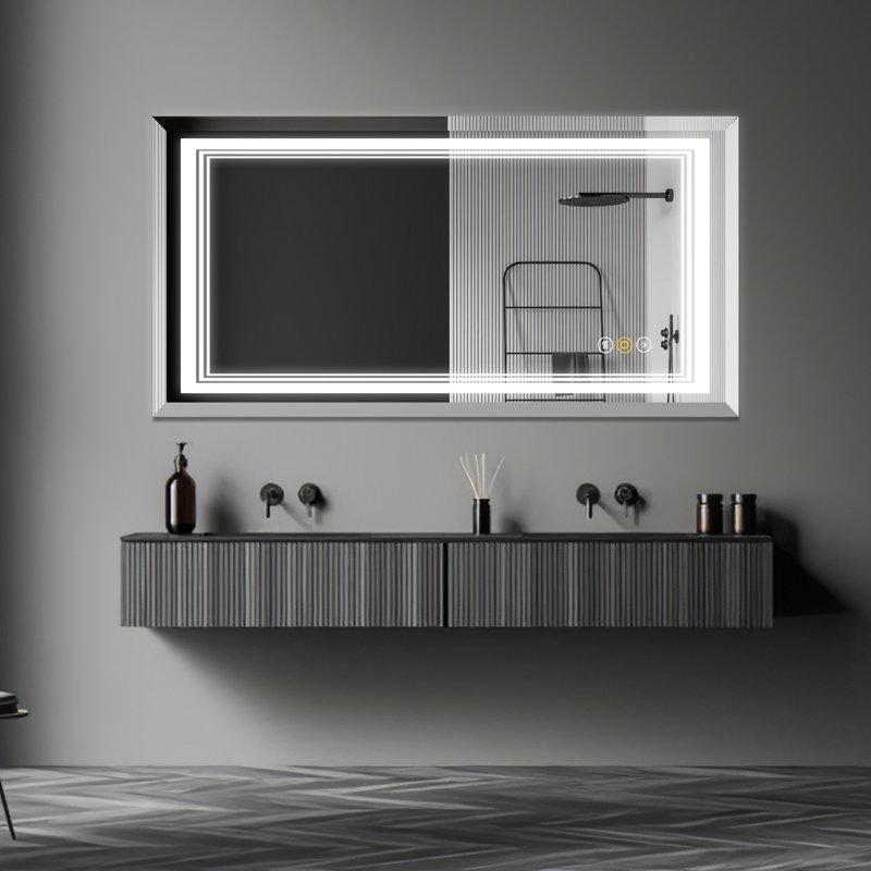 Abriele Wall Mount Bathroom Mirror with LED Lights, 3 Color Mode Lights,  Defogger, Memory Function, Dimmer, 36" x 60"