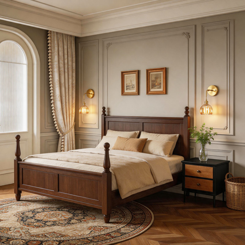 Armed Sconces with Amber Glass Shade