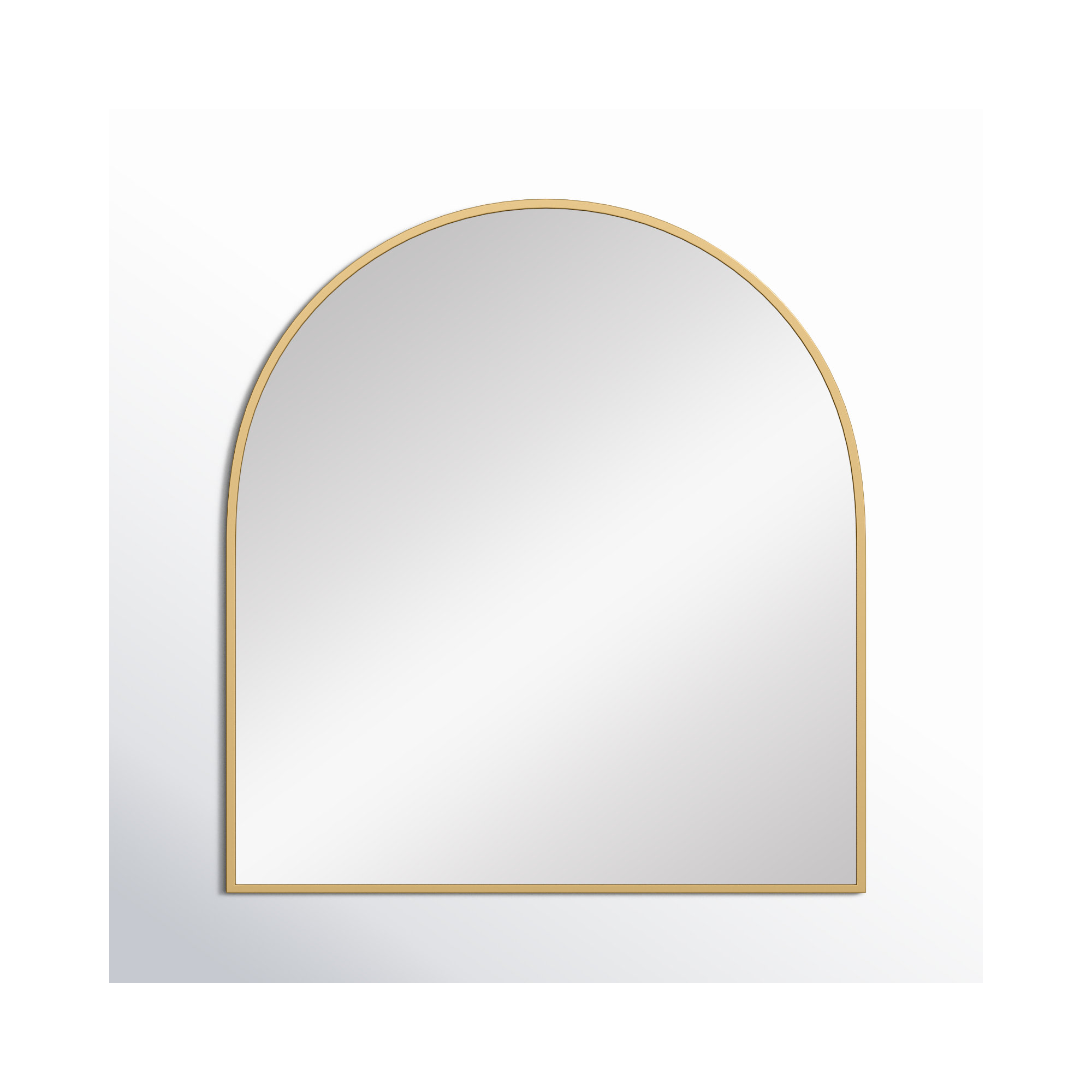 Sabine Metal Arch Wall Mirror, Brass, 36" x 33"