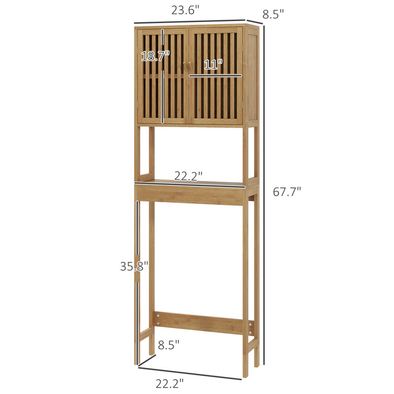 Armoire de rangement de salle de bain au-dessus de la toilette - Style moderne avec tablette réglable et étagère ouverte