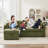 92.5''W Corduroy L Shape Sectional Sofa Bed with Large Storage-501710788