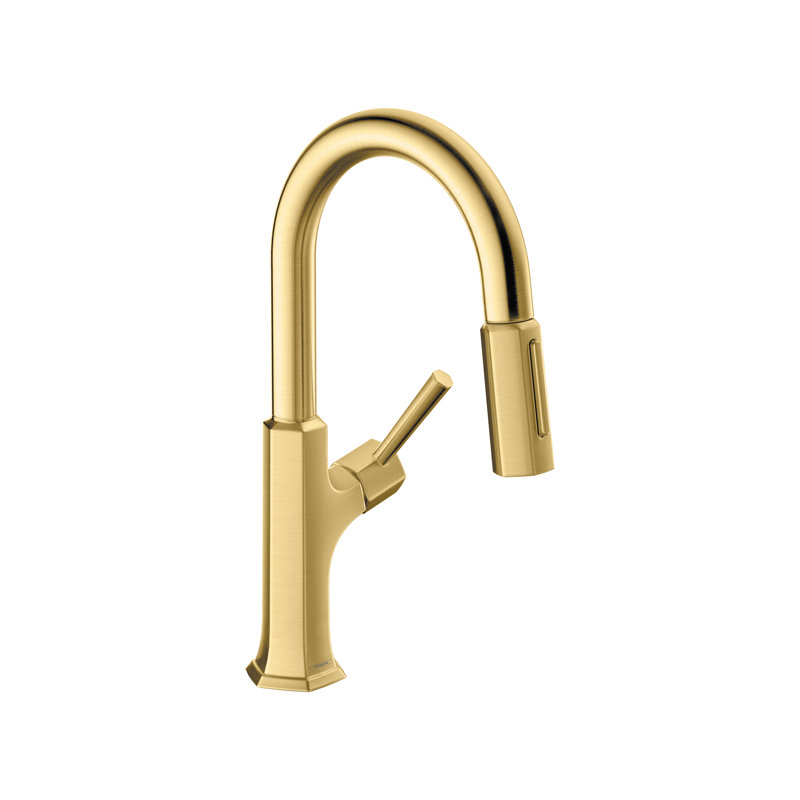 Locarno Single Handle Kitchen Faucet, Brushed Gold Optic