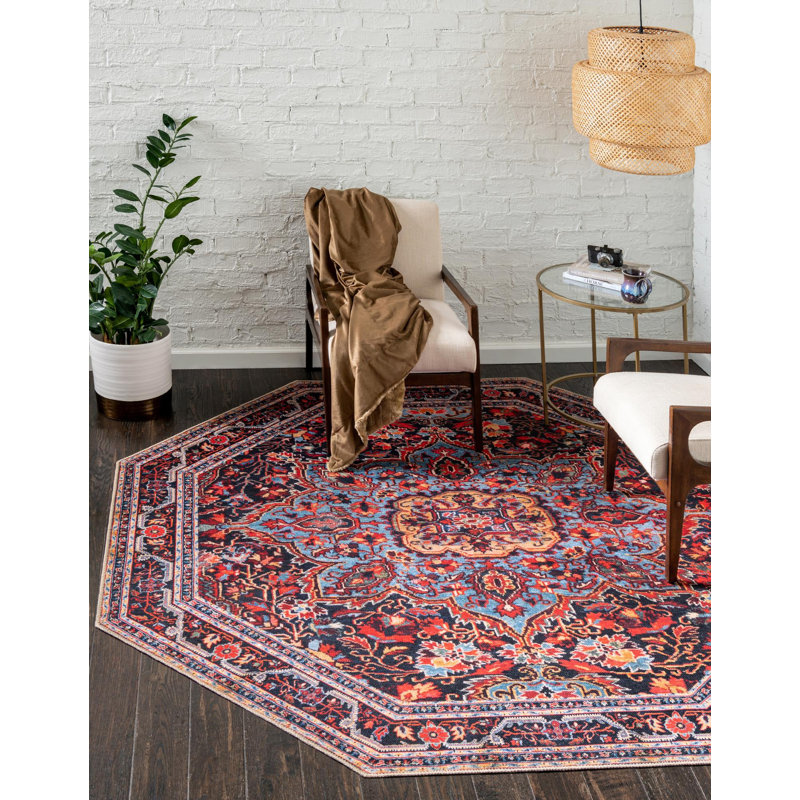 Tapis oriental bourgogne Gamero, Octogone 5 pi 1 po