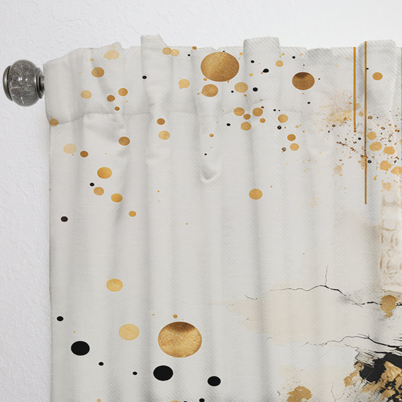 Barratt Grey And Gold Sunset Collage I - Modern Curtain - Velvet Room Darkening - 1 panel, 52" W x 120" L
