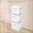 3 PCS Plastic Storage Bins with Front Door & Side Handles for Kitchen, Bedroom White