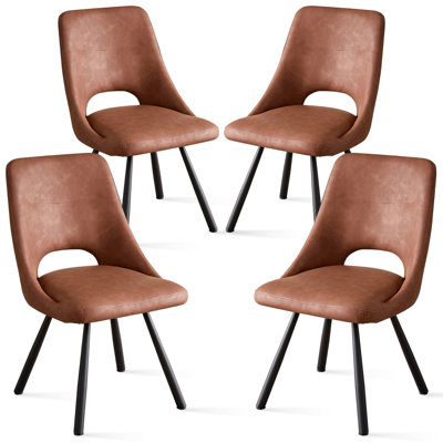 Dining Chairs Set of 4, Modern Boucle Upholstered Kitchen Chairs [Cut-Out Design] for Dining Living Room Restaurant