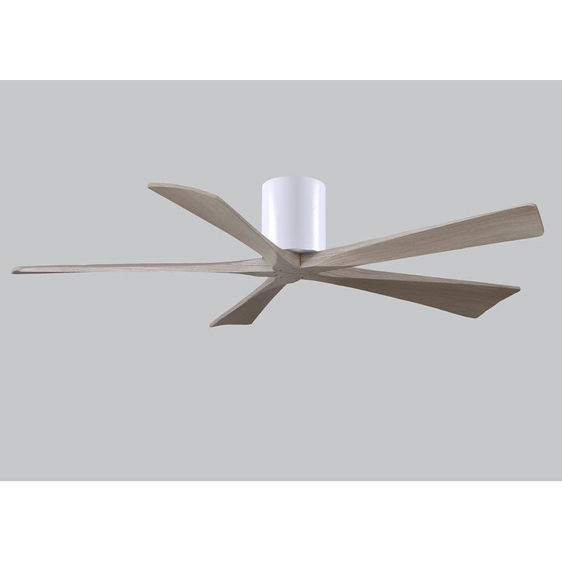 Ventilateur à pales encastré 5 pales Irene, Finition du boîtier du ventilateur, Bronze brossé, Bois de frêne gris