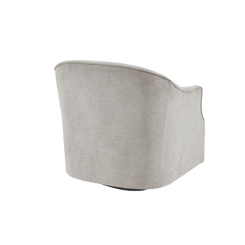 Arcanum Button Tufted Velvet Swivel Armchair, Natural Velvet