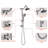 Brushed Nickel 6 Inch Rain Shower Head With Handheld Shower Head Bathroom Rain Shower System