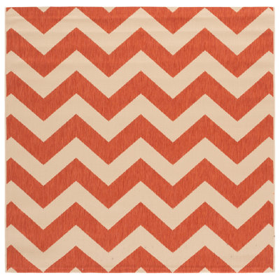 Tapis intérieur / extérieur beige / terre cuite Arneshia