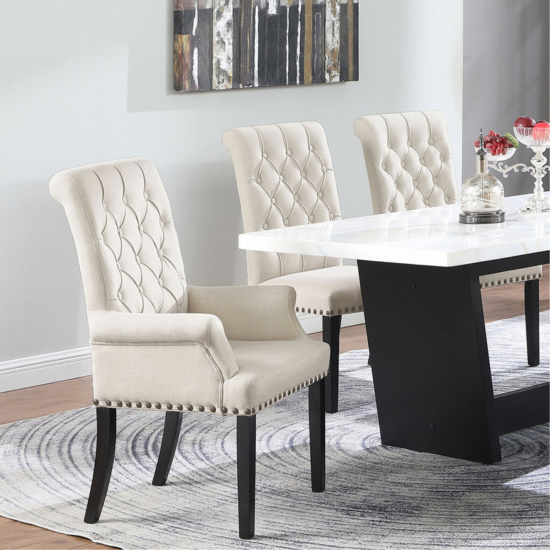 Norwich Upholstered Dining Arm Chair, Sand