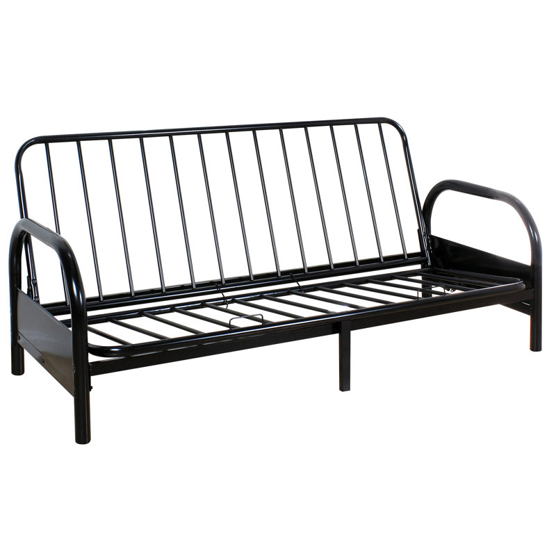 Structure de futon ajustable en métal noir pour créer un espace de vie élégant