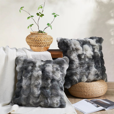 Abstract Black Square Throw Pillow Cover