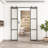 Metal and Tempered Glass Double Sliding Barn Door with Installation Hardware Kit, 2 Sets of Door-91084033