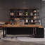 Bureau de direction en L en noyer massif avec tiroirs-823919687-823919686
