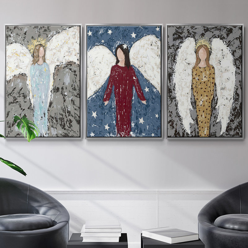 Ensemble de 3 pièces Angels, Argent, H 36 po x l 72 po