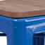 Tabouret de bar en métal sans dossier de 30 po de hauteur avec siège carré en bois Margherite-58202620-58202624