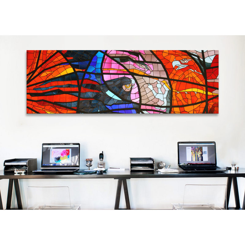 « vitrail window », reproduction de photo sur toile, H 16 po x l 48 po x P 0,75 po