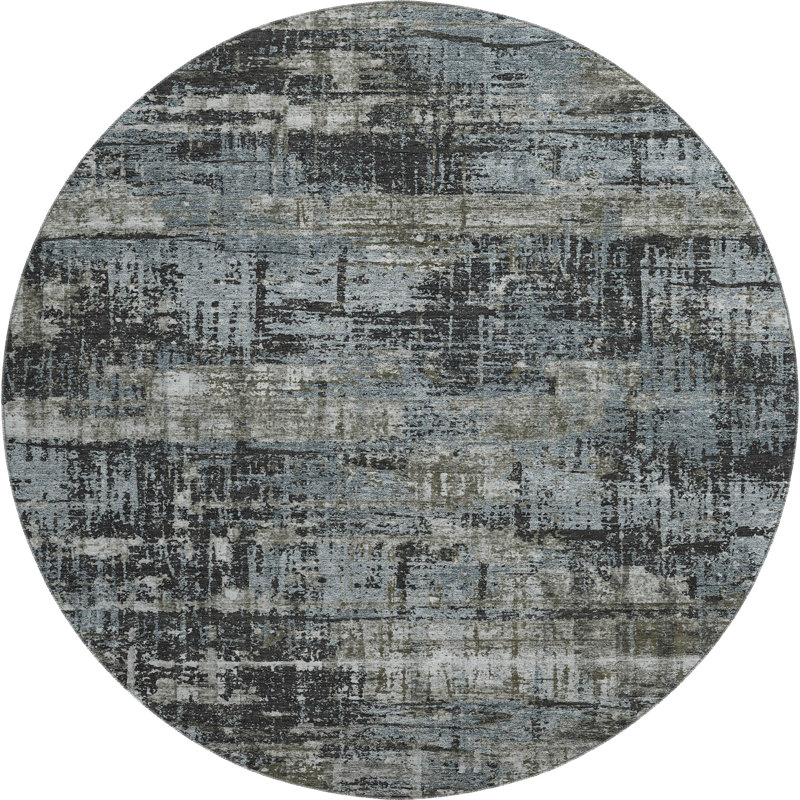 Premium Machine Washable Mouton Geometric Rug, Round 8'
