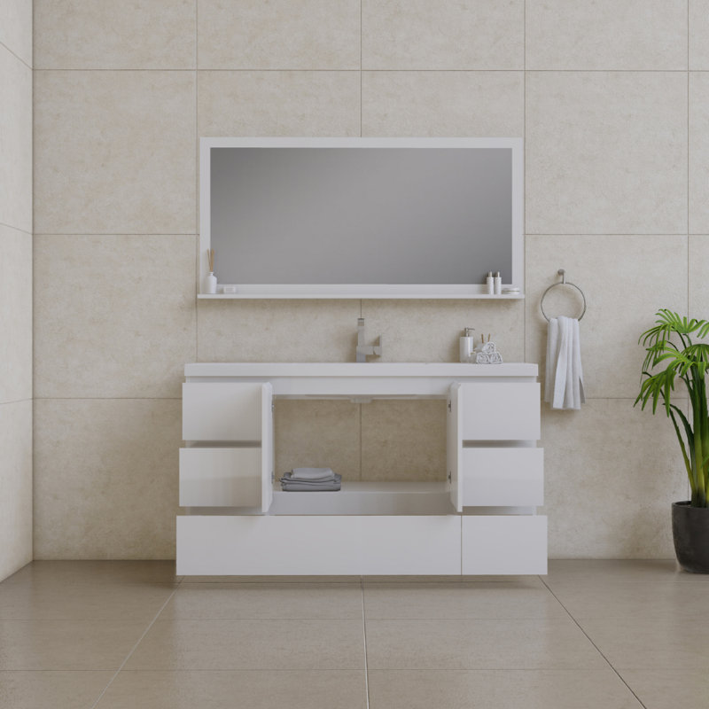 Ensemble de meuble-lavabo simple 60 po Arjina, Blanc
