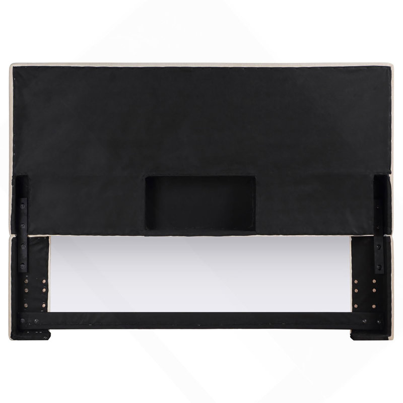 Sand Headboard With Self-Welt Details, Twin, Ivory