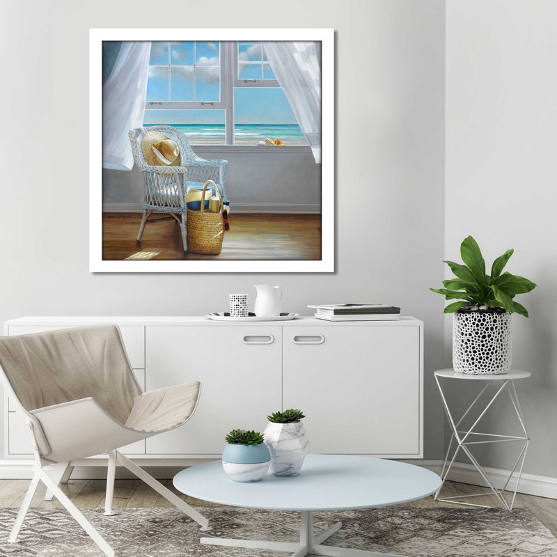 «Sense Memory» par Karen Hollingsworth - Peinture, H 37,5 po x l 37,5 po x P 1 po, Cadre blanc