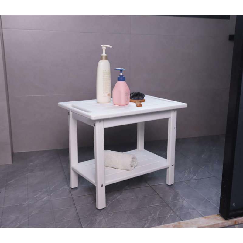 HDPE Shower Stool, White