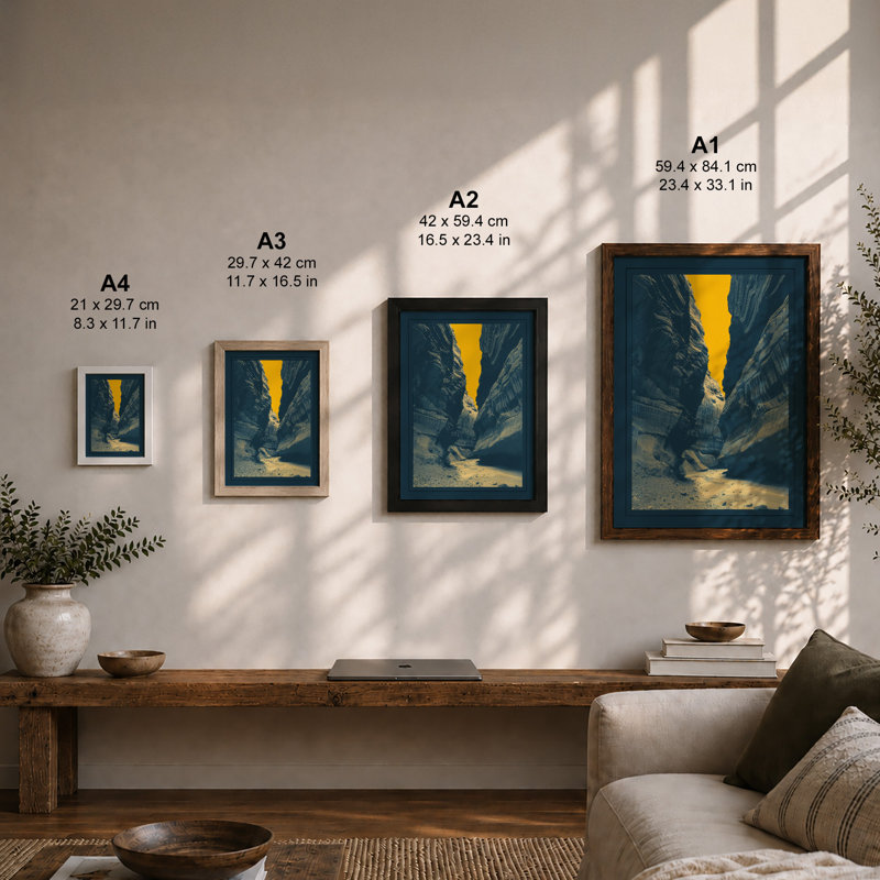 Light Through Stone Scandinavian - Framed Print, Walnut, A4 - 29.7 x 21.0 cm