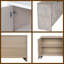 Buffet 59 po en bois massif et panneau de fibres à densité moyenne 4 portes avec tablettes réglables, finition bois naturel délavé-1145985213