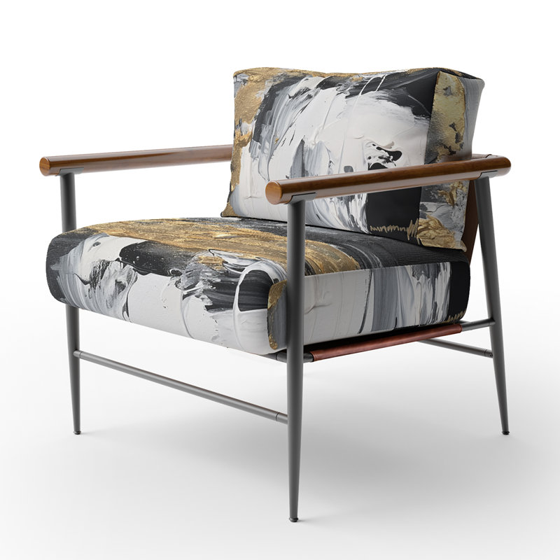 Fauteuil d'appoint Creel, Noir, noir, noir, noir