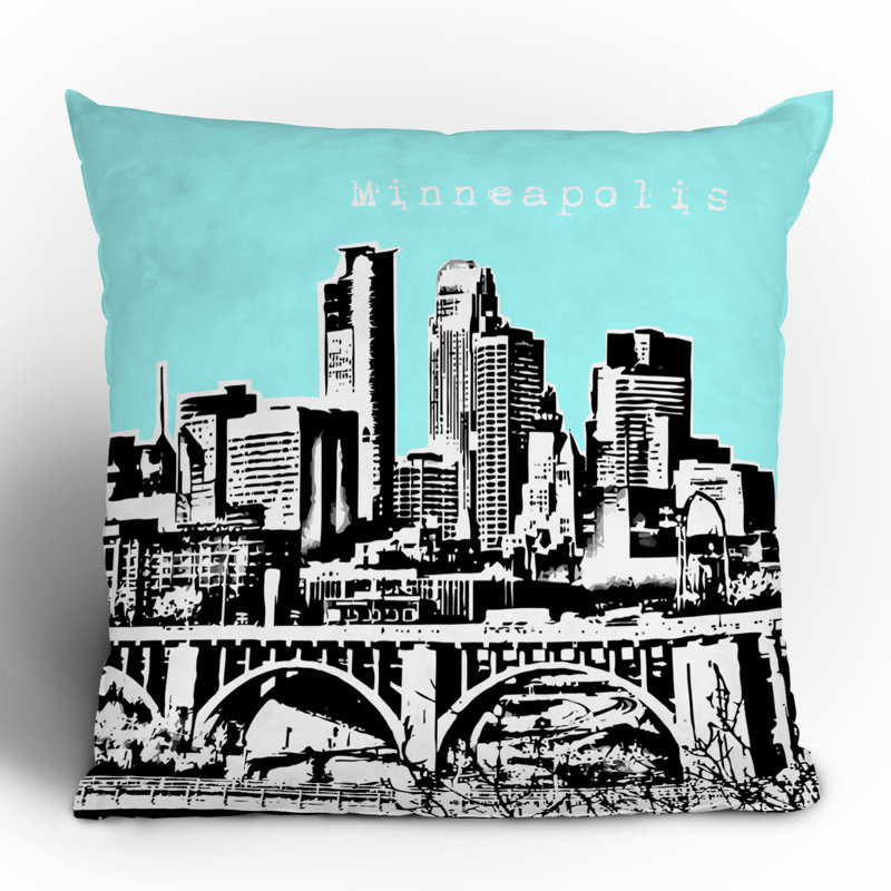 Bird Ave Minneapolis Throw Pillow, 20" x 20", Sky