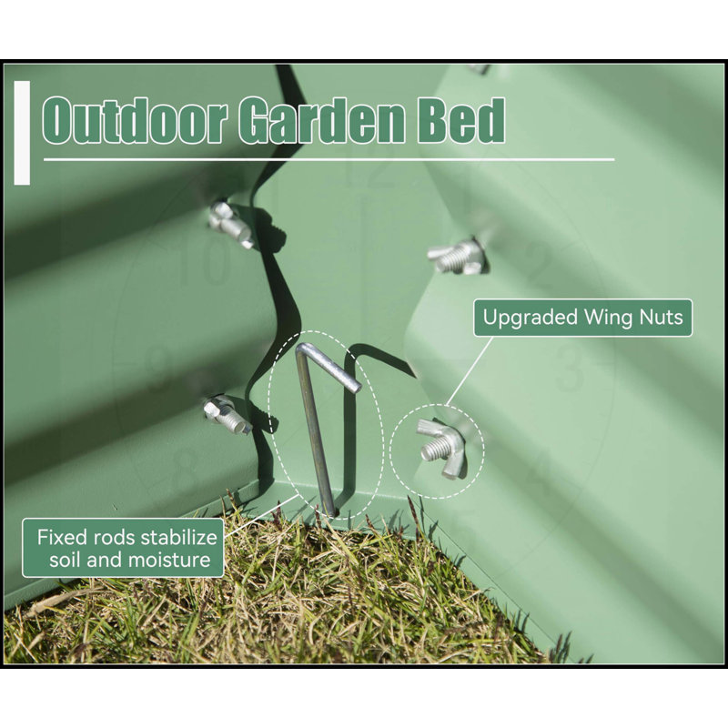 Galvanized Raised Garden Bed, 11.81" H x 94.49" W x 47.25" D, Green