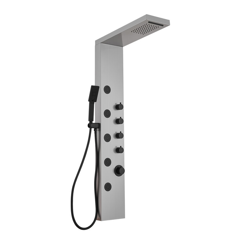 Panneau de douche 51,57 avec, Noir / nickel