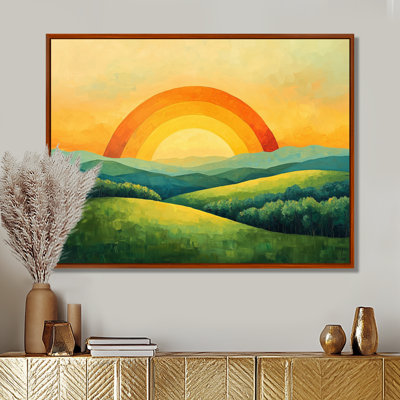 Rainbow Over The Hills At Dusk I - Rainbow Wall Art Decor