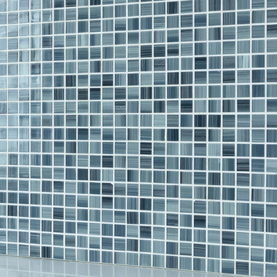 Hand Painted 12" x 12" Glass Grid Mosaic Tile