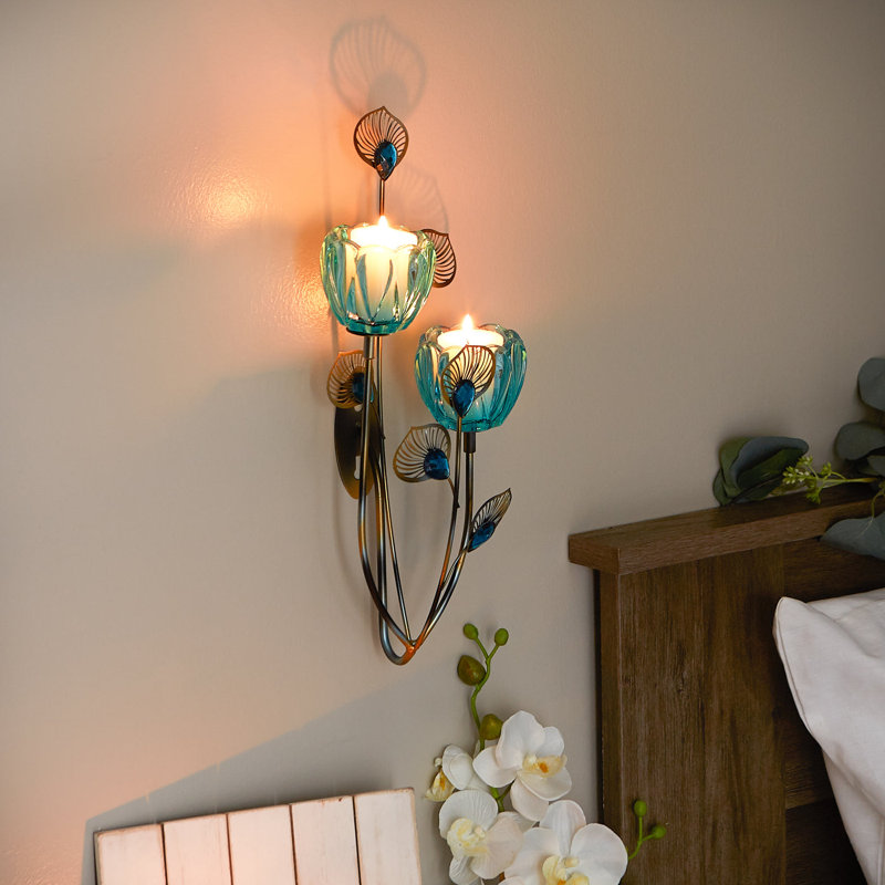 PEACOCK BLOSSOM DUO CUP SCONCE