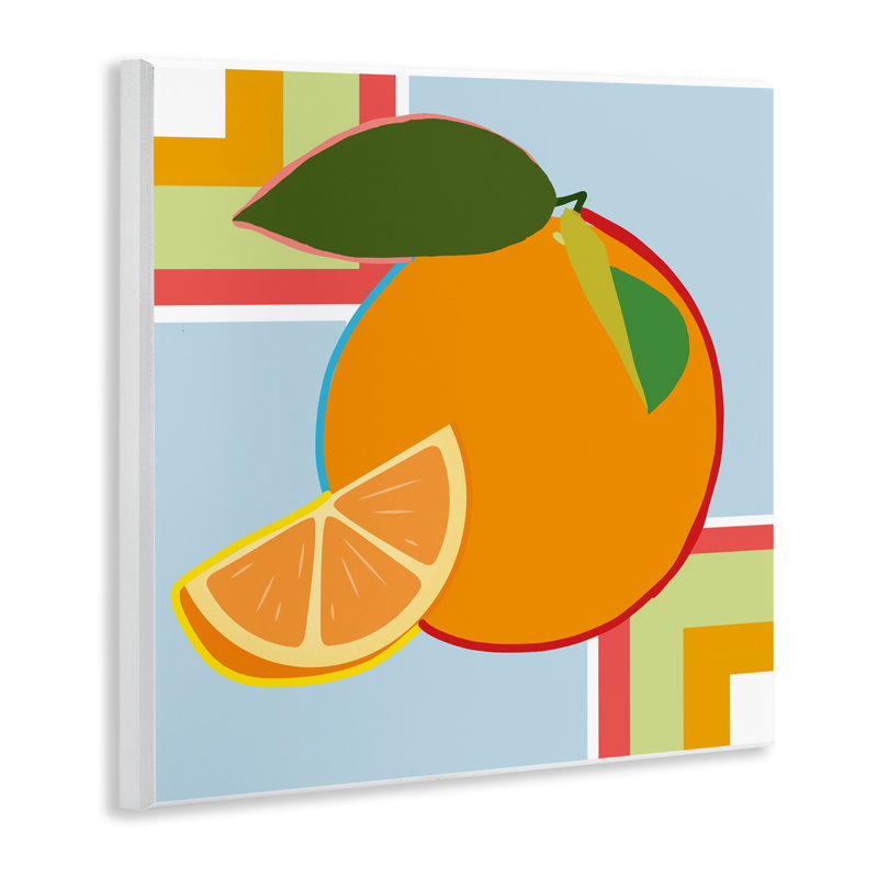 Plaque murale géométrique à fruits orange, design par Daniela Santiago