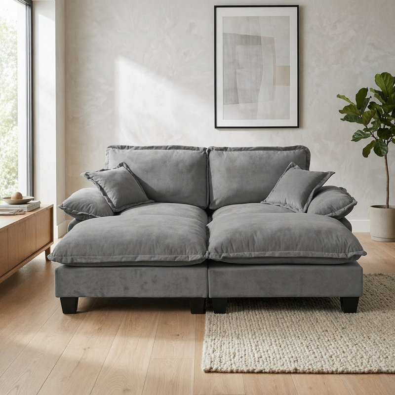 Sailboat-Inspired Cloud Couch Modular Sofa With Movable Ottomans