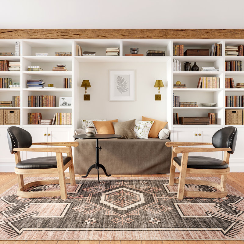 Marylene Geometric Machine Washable Area Rug, Rectangle 5' x 8'