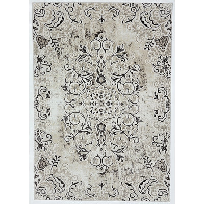 Modern Floral Boho 5X7 Area Rug Transitional Carpet Shiny Vibrant High Low Pile Rug For Living Room