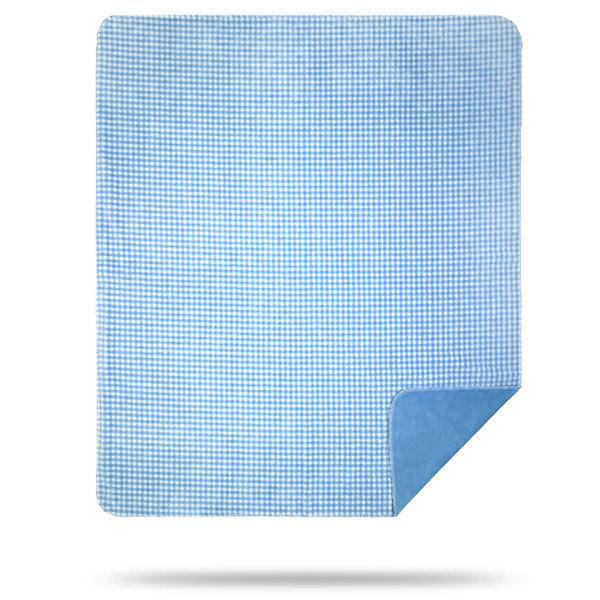  Jeté Gingham, l 60 po x L 70 po, Bleu