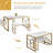 Aithan 3-Piece 43.3 Inch Gold Dining Table Set with Benches, Rustic Kitchen Table Set for Small Spaces, Modern Farmhouse Dining Set with Bench for Kitchen & Dining Room-1960973184-1955445247