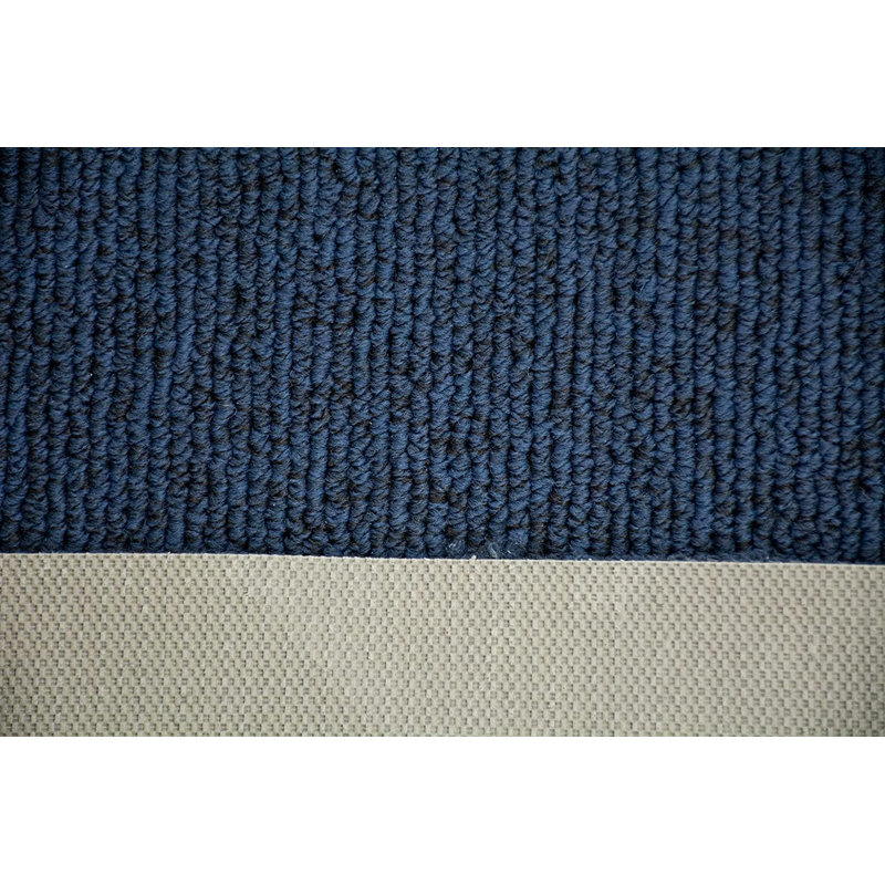 Piers Custom Size Non-Slip Washable Striped Dark Blue & Black Design Rug for Outdoor Places by Feet, Runner 2'2" x 7'