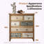 Commode d'appoint vintage en bois avec 7 tiroirs