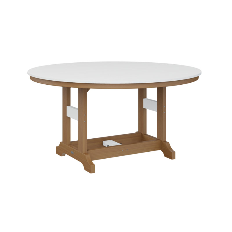Table de salle à manger ronde Berlin, Acajou antique, Blanc