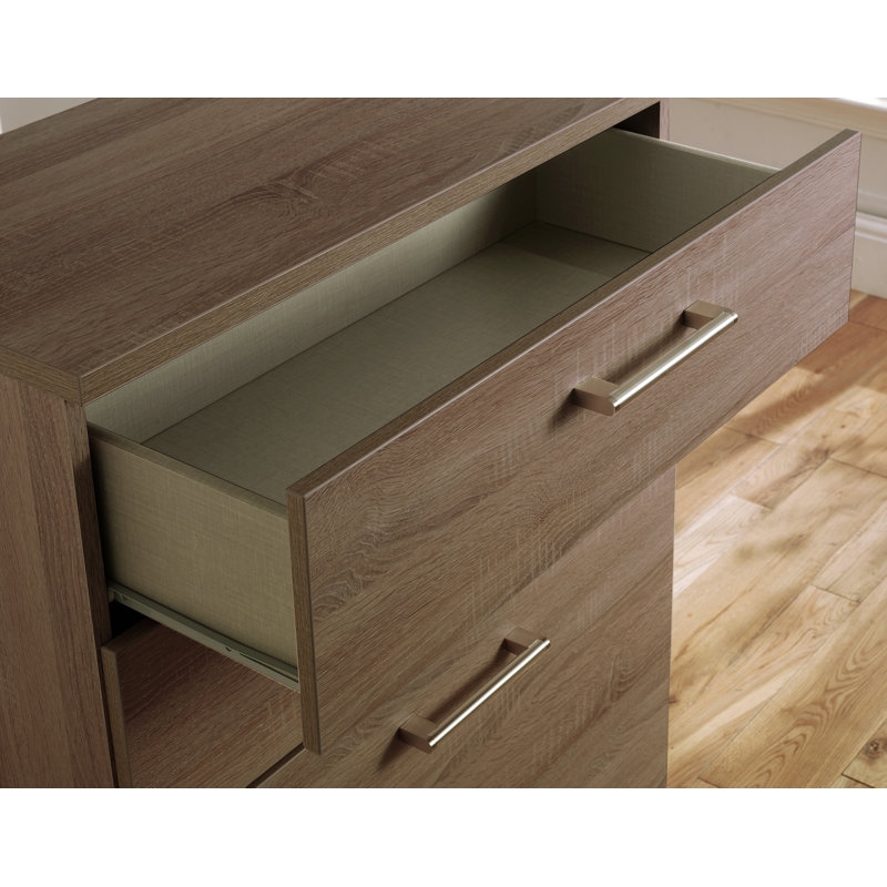 Fully Assembled Aliveya 5 - Drawer Chest of Drawers, Darkolino