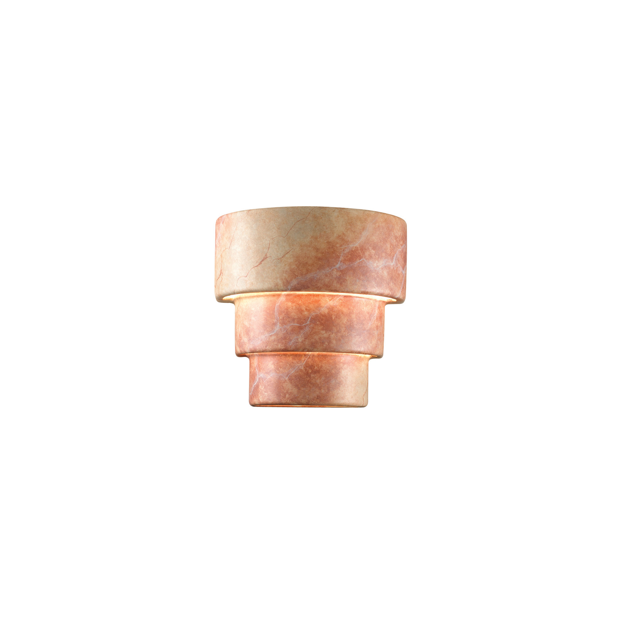 Alvera Ceramic Dimmable Flush Mounted Sconce, Rust Patina, 10.25" H x 10.75" W x 6.25" D, Incandescent (Not Included)